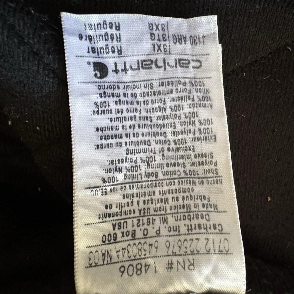 Vtg Y2K Carhartt J130 ARG Duck Canvas Hooded Chore Jacket Lined Men 3XL Green - Picture 7 of 16
